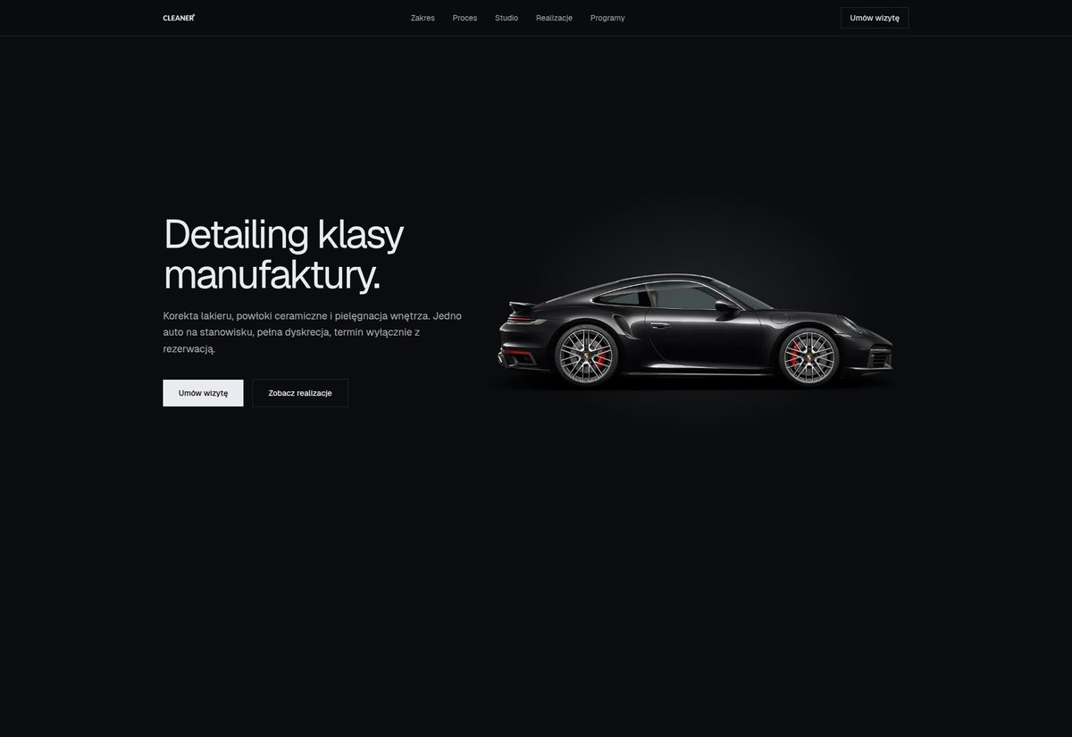Realizacja: strona Car Cleaner