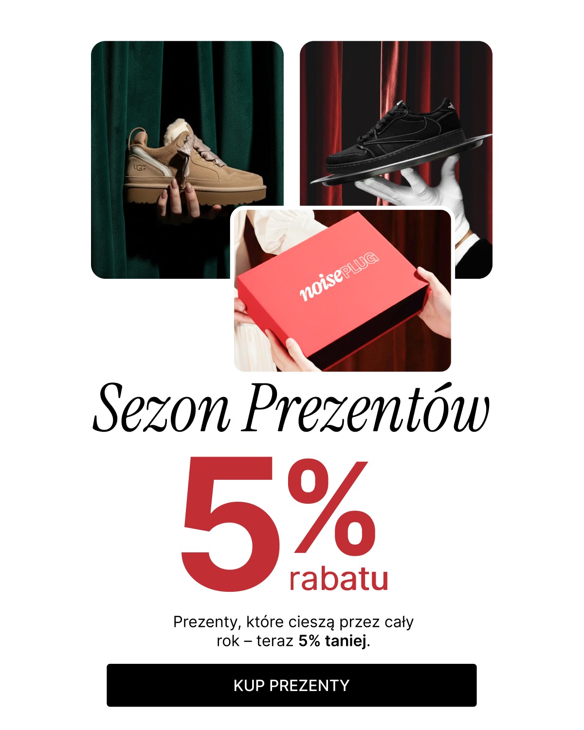 Zrzut ekranu kampanii mailowej: sezon prezentów NoisePlug