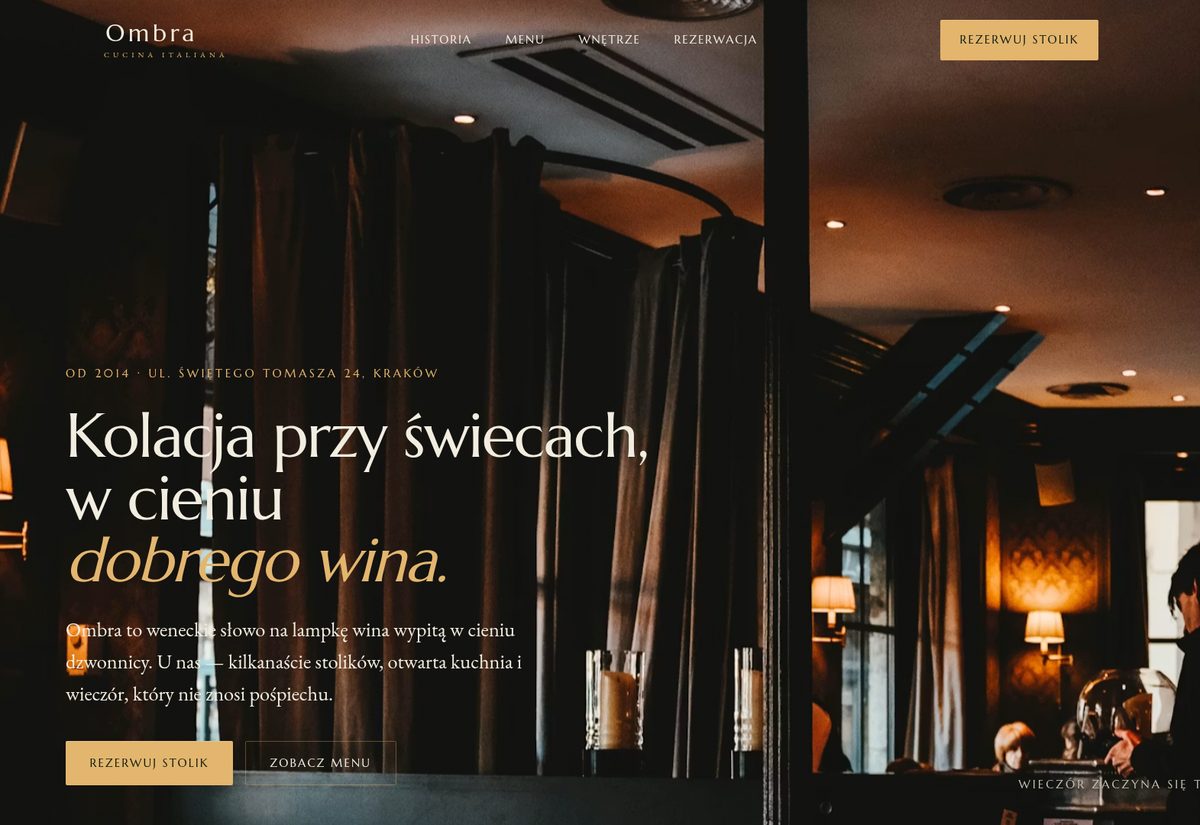 Realizacja: strona Restauracji Semola